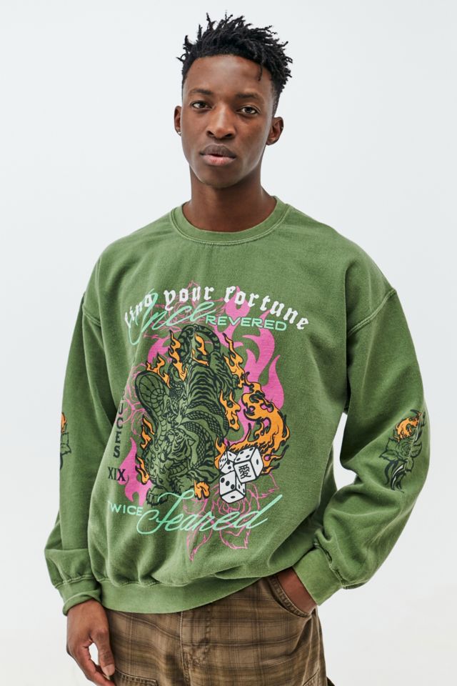 UO Green Find Your Fortune Sweatshirt | Urban Outfitters UK