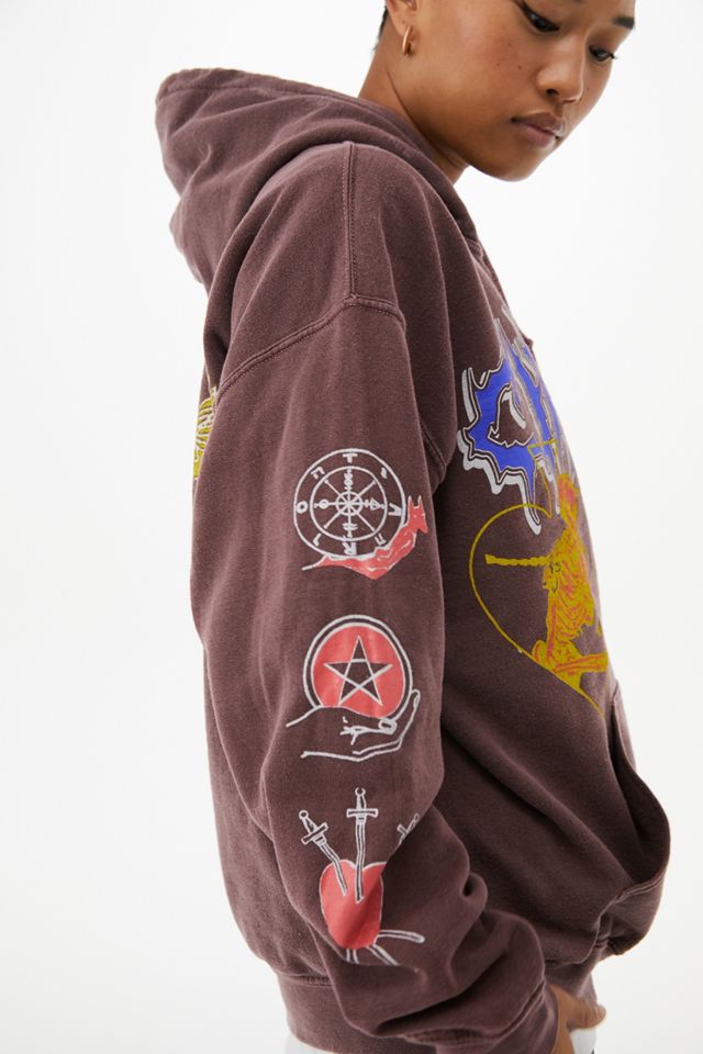 UO Maroon Tarocchi Stampa Felpa con Cappuccio #5