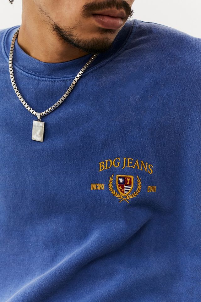 BDG Navy Crest Embroidered Sweatshirt #2