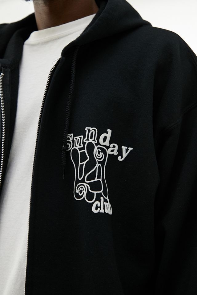 Sudadera con capucha UO Black Sunday Club zip-through #2