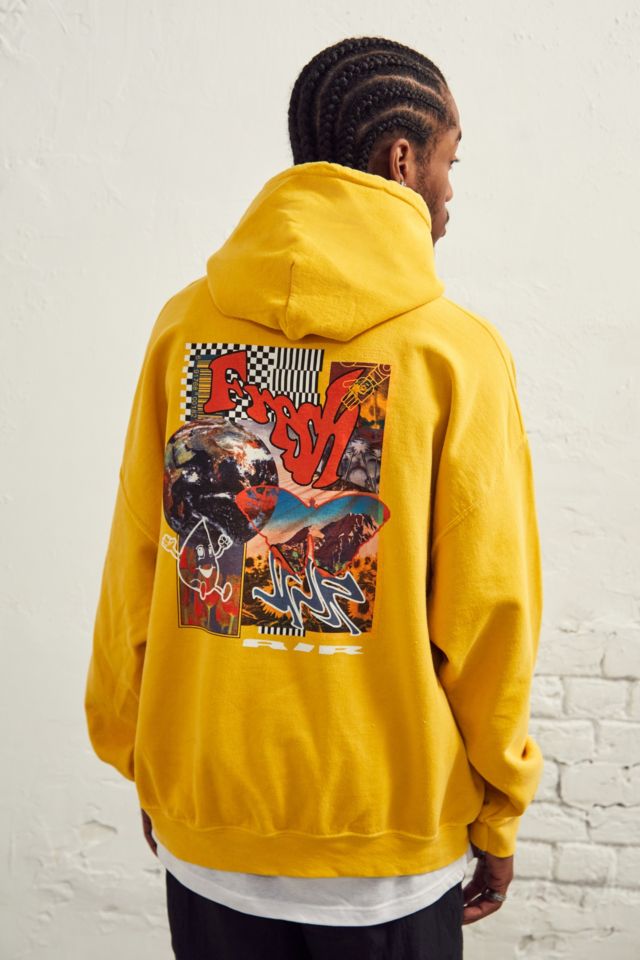 UO Yellow Fresh Air Hoodie | Urban Outfitters UK