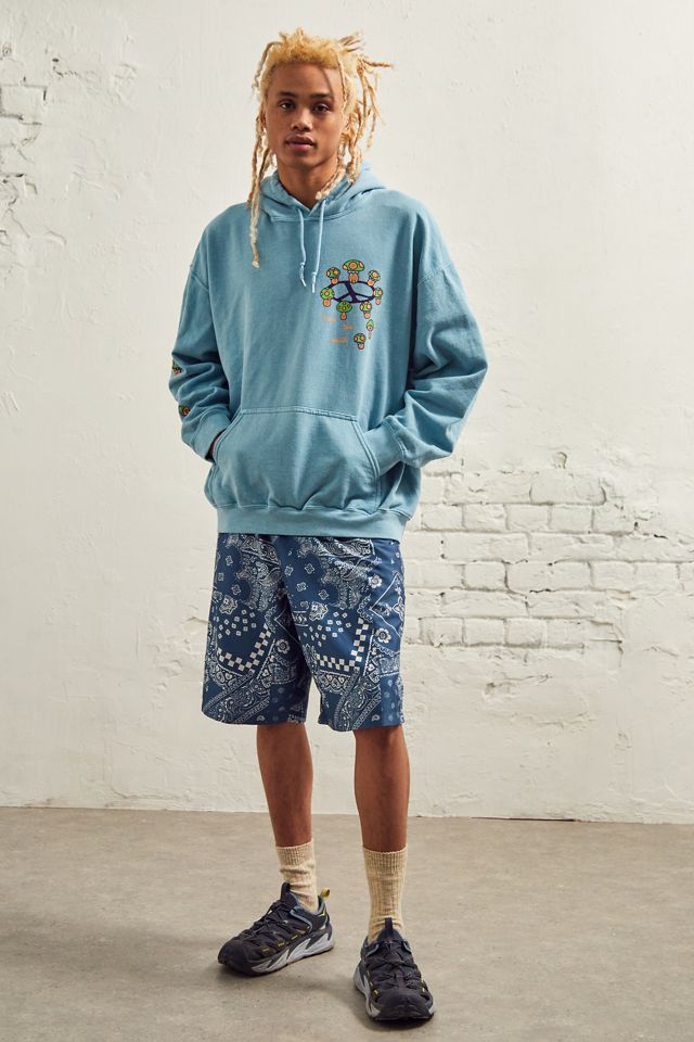 Felpa con Cappuccio UO Blue Mushroom Peace #3