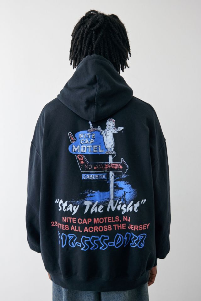 UO Black Stay The Night Hoodie | Urban Outfitters UK