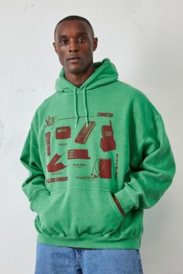 UO Green Stay Connected Hoodie | Urban Outfitters UK