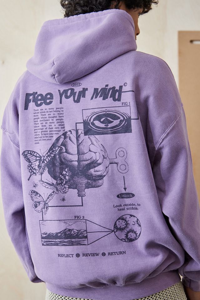 Felpa UO Lilac Free Your Mind Urban Outfitters IT