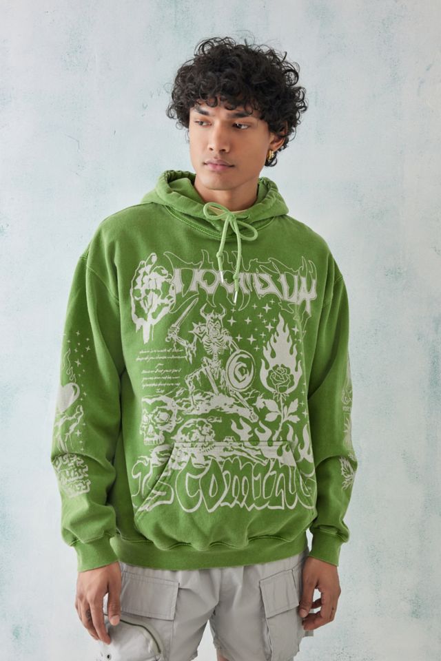 Green shop graphic hoodie