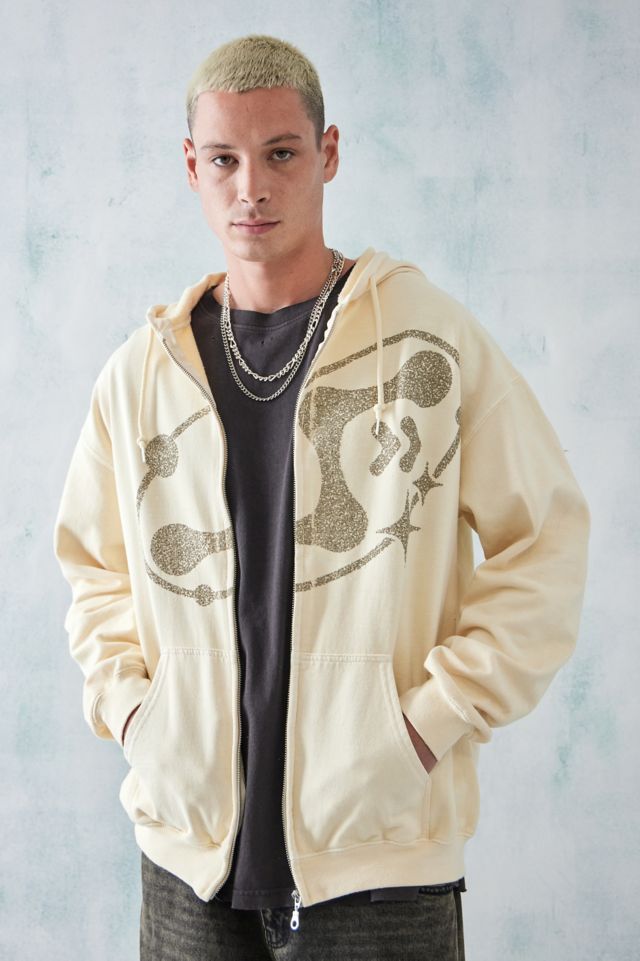 UO Yellow Skate Zip Up Hoodie