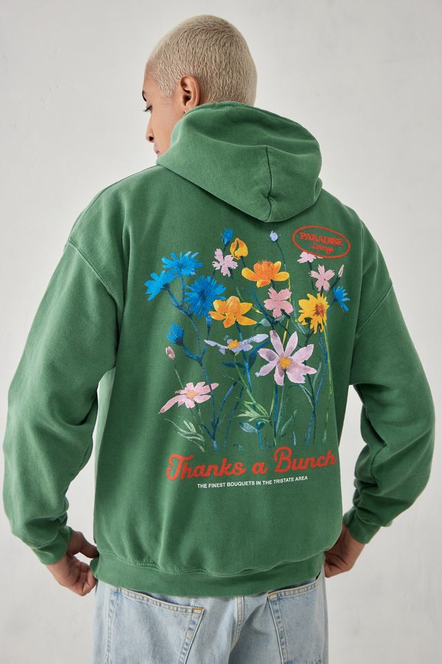 UO Green Flowers Hoodie