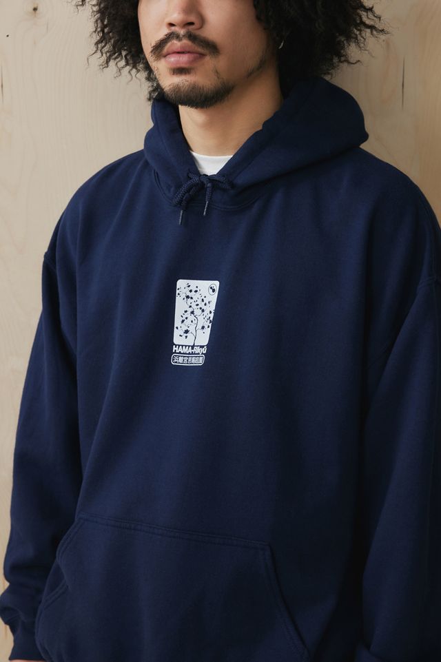 UO Cobalt Cyan Flowers Felpa con cappuccio #1