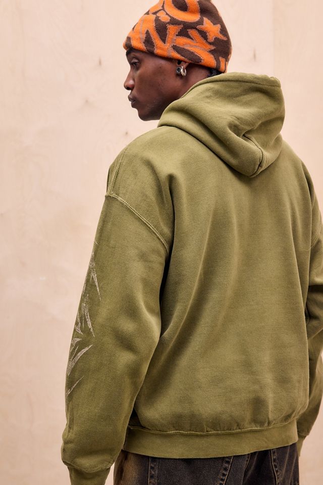 Sudadera con Capucha UO Caqui con Calaveras Tachonadas #3