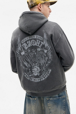 UO Black Wings Hoodie - Black M at Urban Outfitters