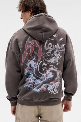 UO Brauner Asiatischer Drachen-Hoodie