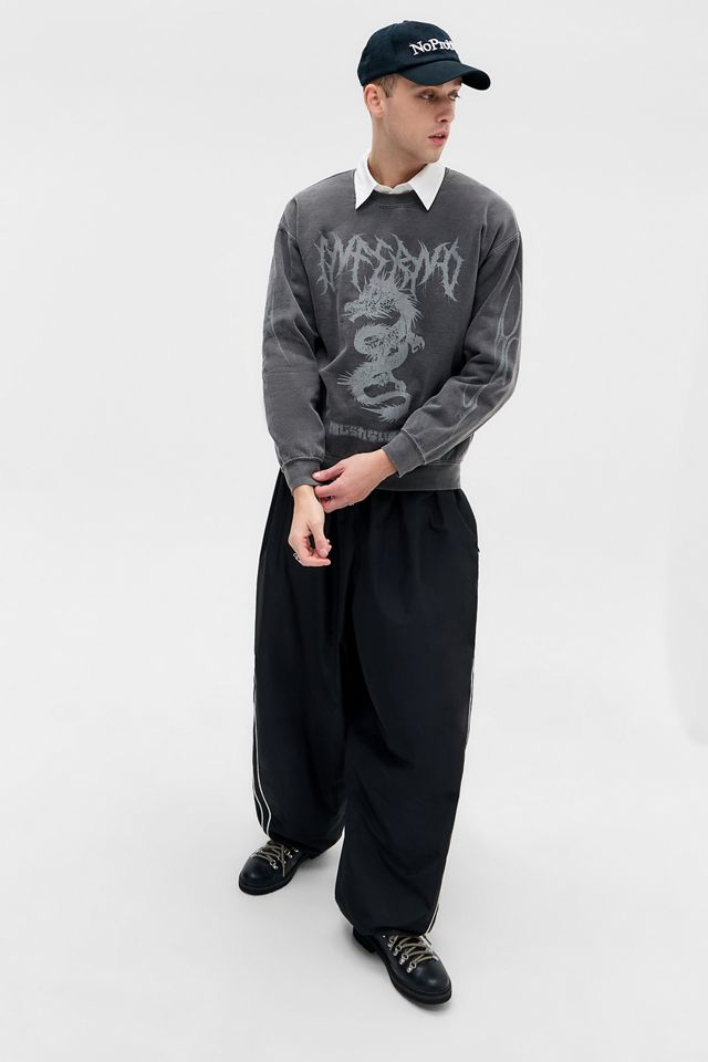 UO Washed Black Gothic Dragon Sweatshirt #2