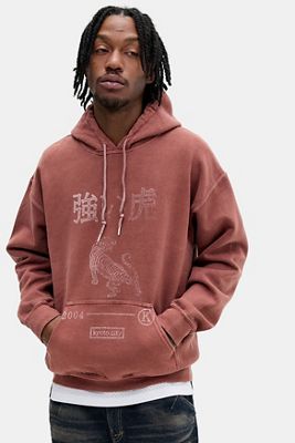 Sweat à capuche UO Burgundy Kyoto Tiger