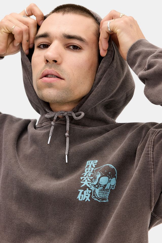 Sweat à capuche UO Brown Skull Grunge #3