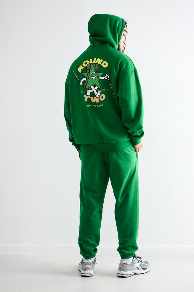Round Two UO Exclusive Green Hiking Star Hoodie #2