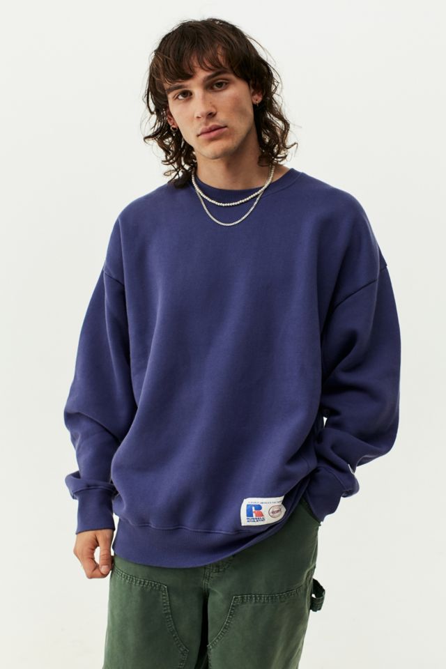 Russell Athletic UO Exclusive Blue Jamar Crew Neck Sweatshirt | Urban ...