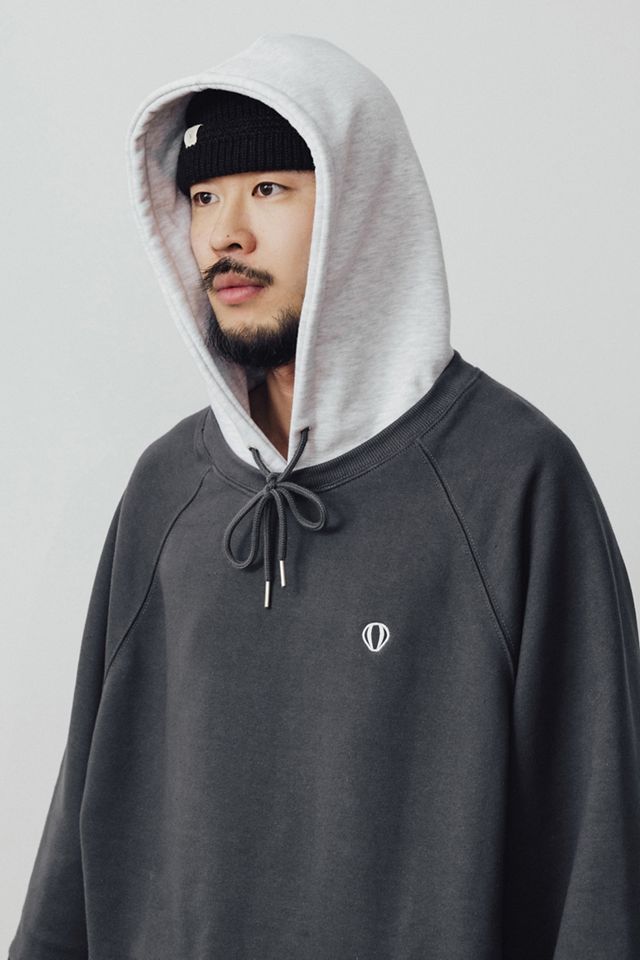 Anglan Charcoal Double Colour Hoodie | Urban Outfitters UK