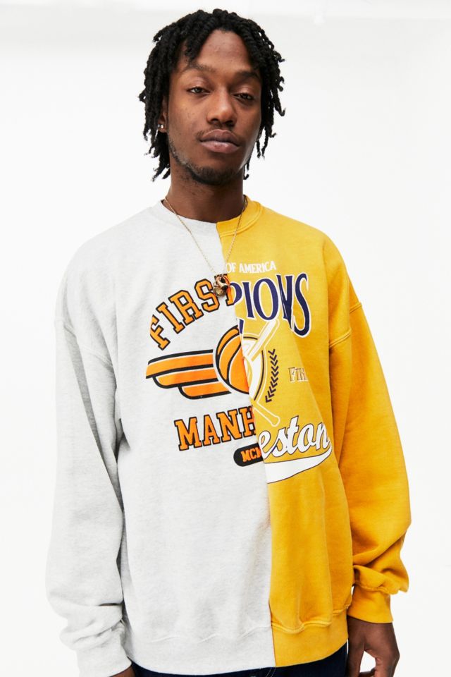 Grey and store yellow sweatshirt