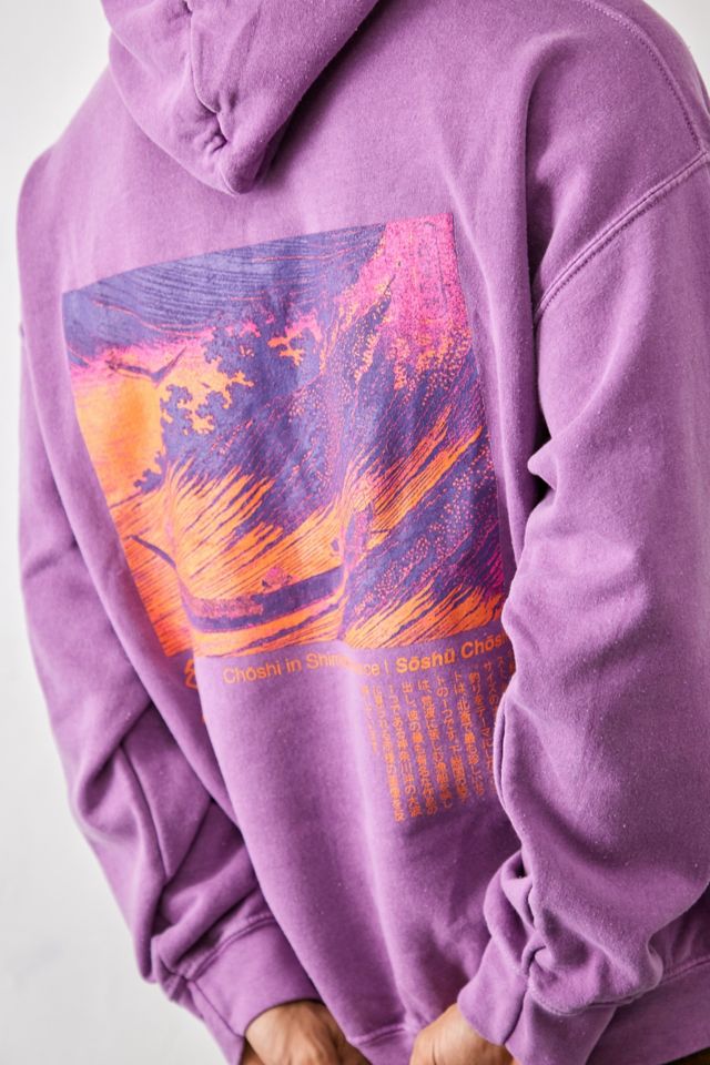 UO Purple Hokusai Hoodie | Urban Outfitters UK