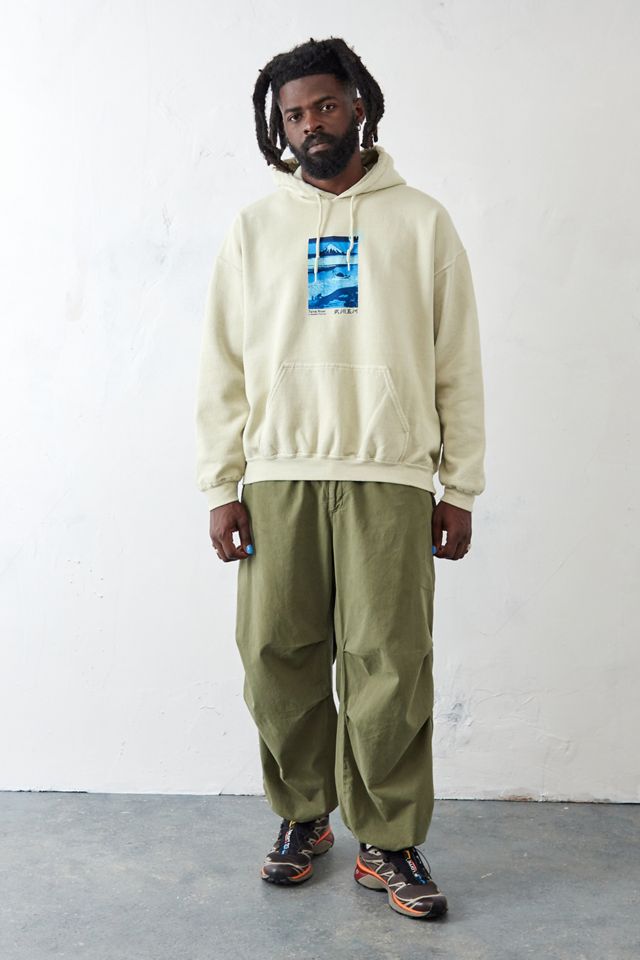 Sweat à capuche jaune Hokusai UO #3