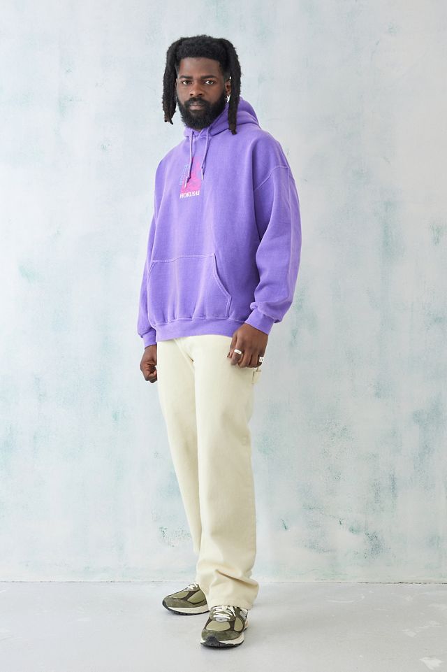 UO Purple Hokusai Katsushika Hoodie | Urban Outfitters UK