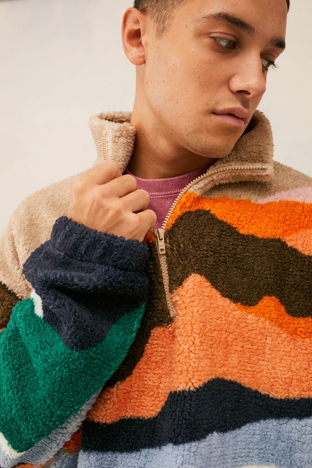 UO Bright Landscape Mock Neck Borg Giacca #2