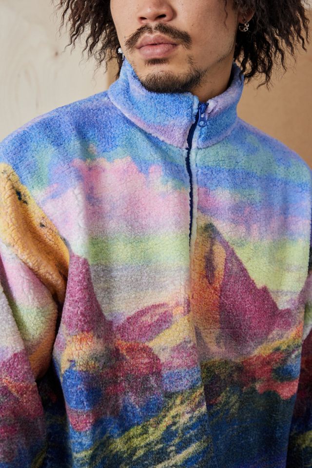 UO Mountain Landscape Borg Mock Neck Fleece #2