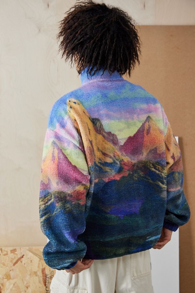 UO Mountain Landscape Borg Mock Neck Fleece #3