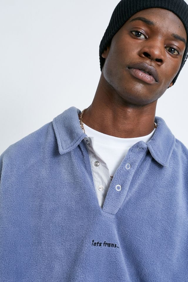 iets frans... – Langärmliges Poloshirt aus Fleece in Aschgrau  #1