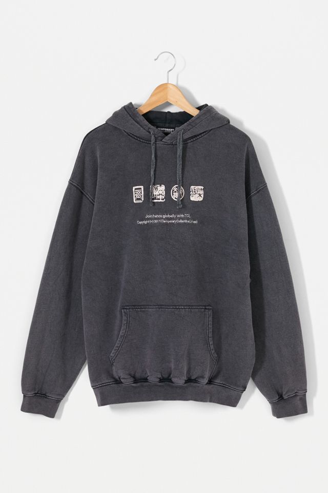 Temporary Collective - Sweat à capuche organique noir Stamp Duty, exclusivité UO #3