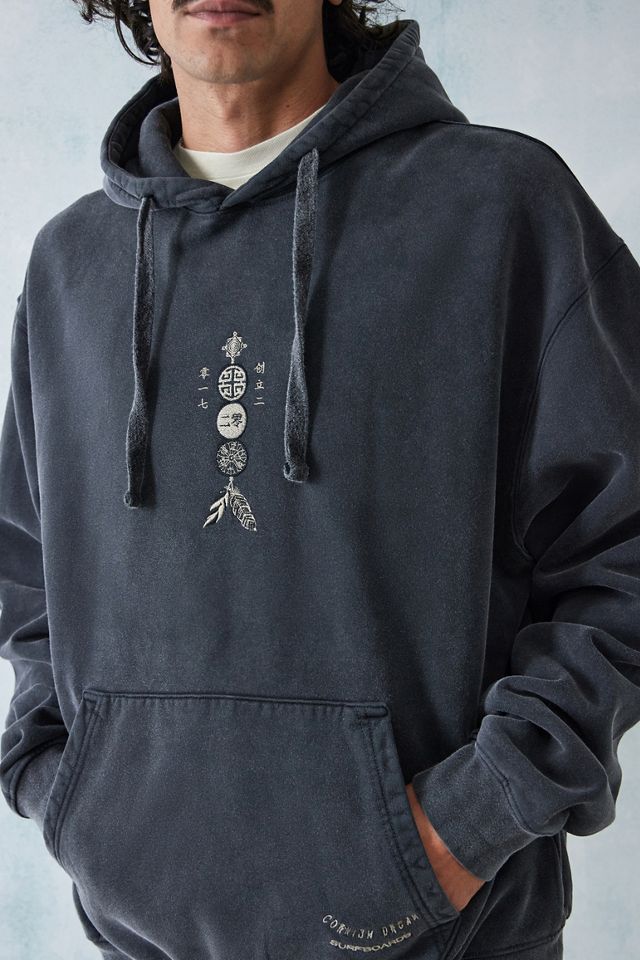 Temp Collective UO Exclusive Black Wave Catcher Felpa con cappuccio #1