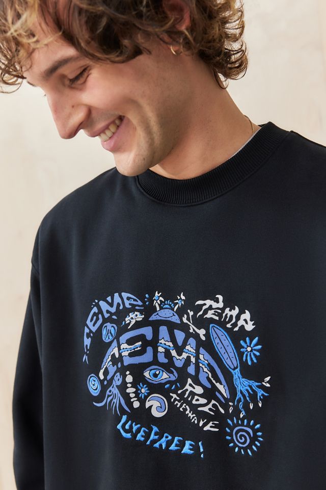 Temp Surf Co UO Exclusive Sudadera Negra Ride The Wave #1