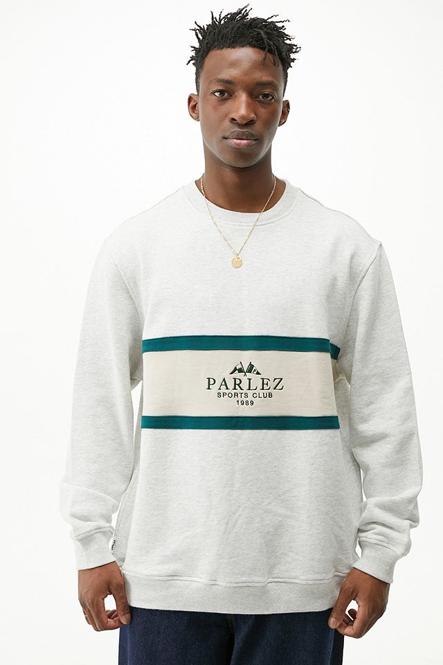 Parlez UO Exclusive Grey & Teal Panelled Sweatshirt | Urban Outfitters UK