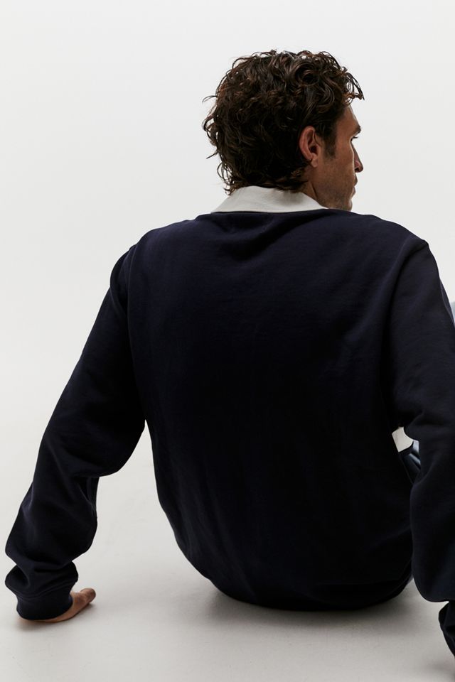 Parlez UO Exclusive Navy Panelled Rugby Shirt #2
