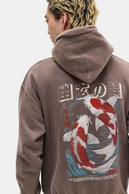 UO Brown Asiatic Koi Hoodie