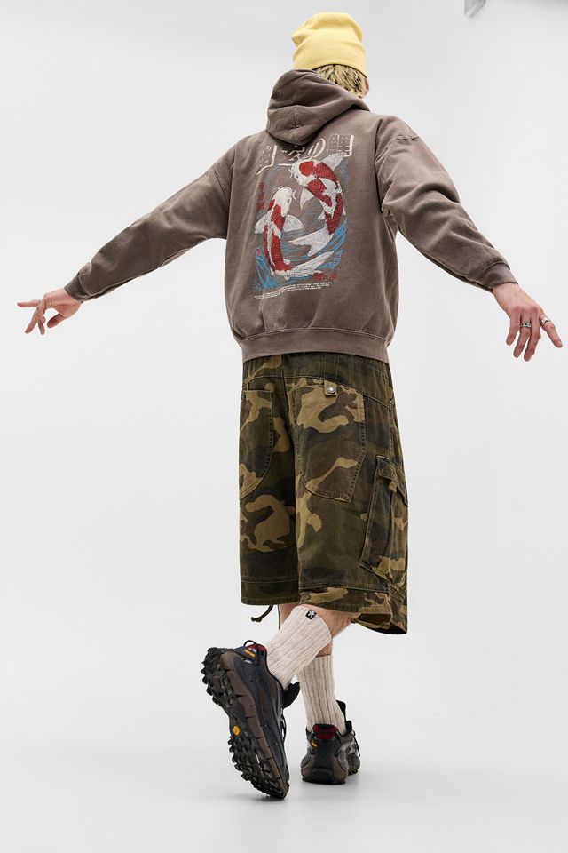 Sweat à capuche UO Brown Asiatic Koi #1