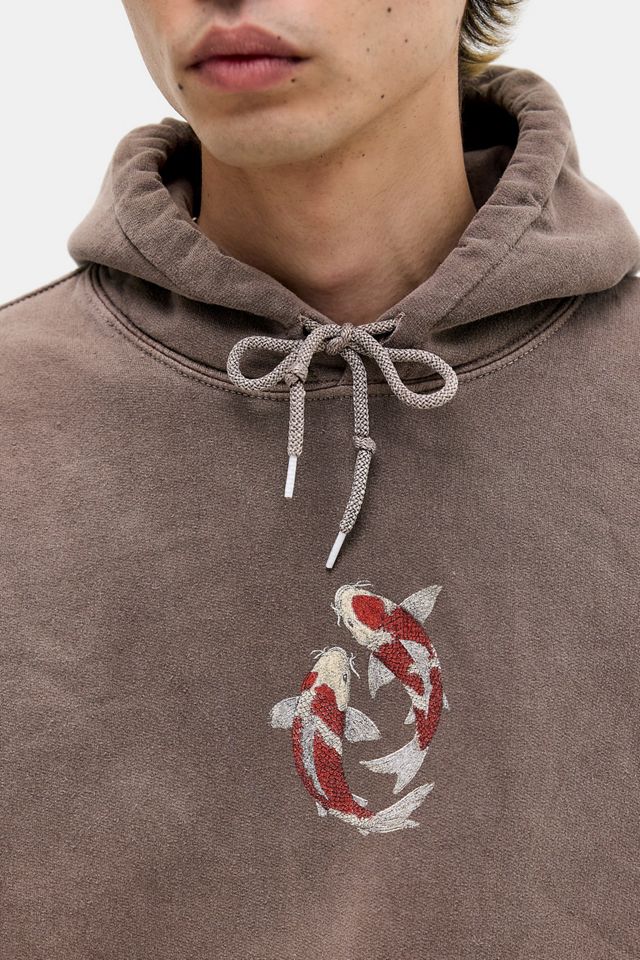Sweat à capuche UO Brown Asiatic Koi #2