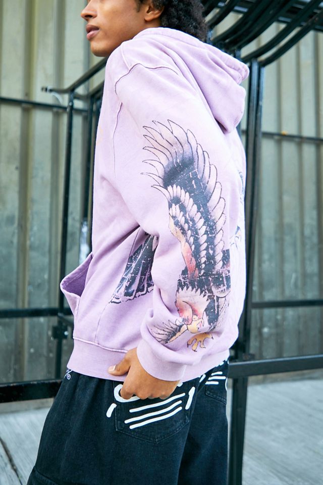 Ed Hardy 紫 長袖パーカー Vintage Ed Hardy Hoodie Women's Medium Purple Zip Up Sweater Love