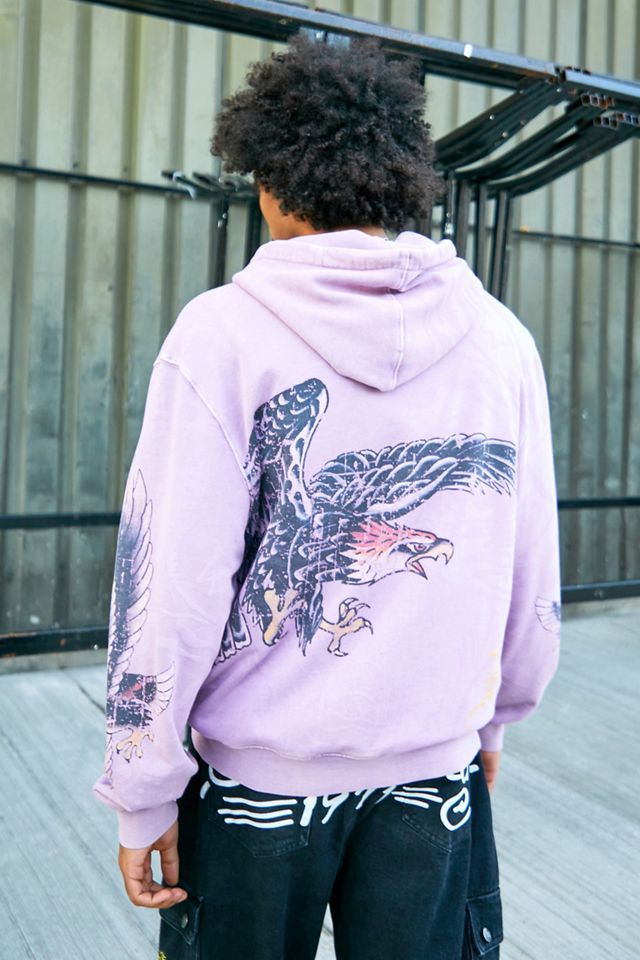 Ed Hardy UO Exclusive Lilac Eagle Zip-Up Hoodie | Urban Outfitters UK