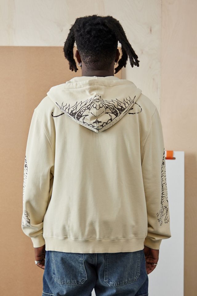 Ed Hardy UO Exclusive Ecru Tiger Zip-Through Felpa con cappuccio #2