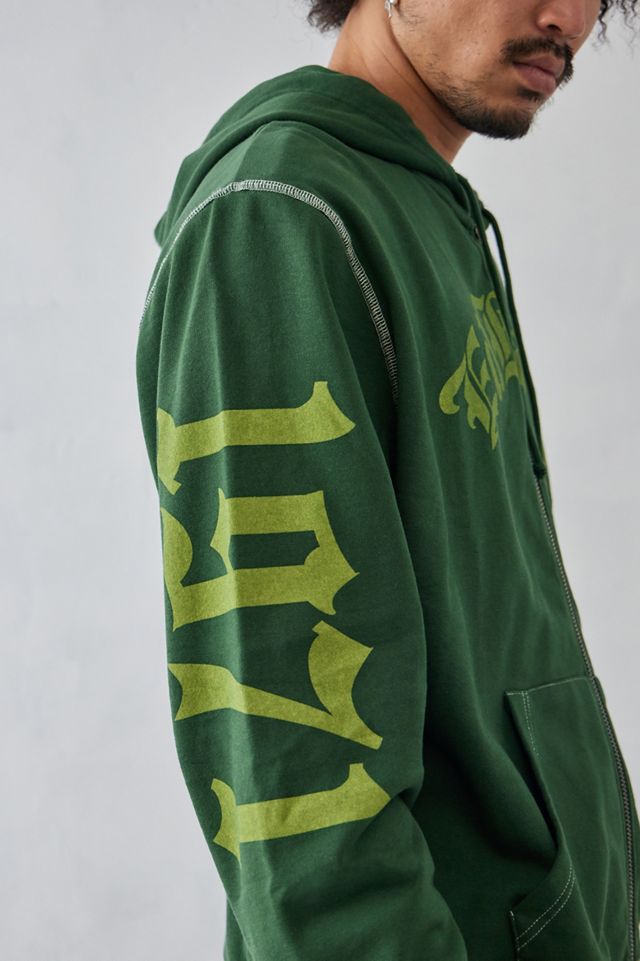 Ed Hardy - Sweat à capuche à fleurs gothiques vert, exclusivité UO #4