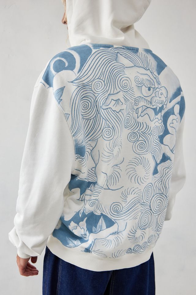 Ed Hardy UO Esclusiva Felpa con Zip Bianca con Leone #1