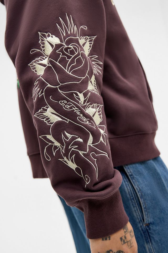 Ed Hardy UO Exclusive Braun Tiger Rose Zip-Durch Kapuzenpullover #3