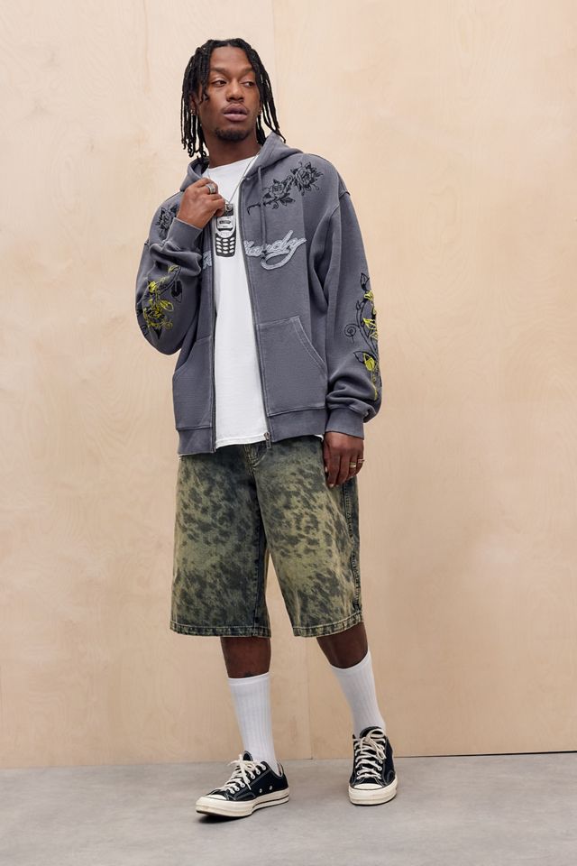 Ed Hardy UO Exclusive Washed Black Rose Hoodie #1