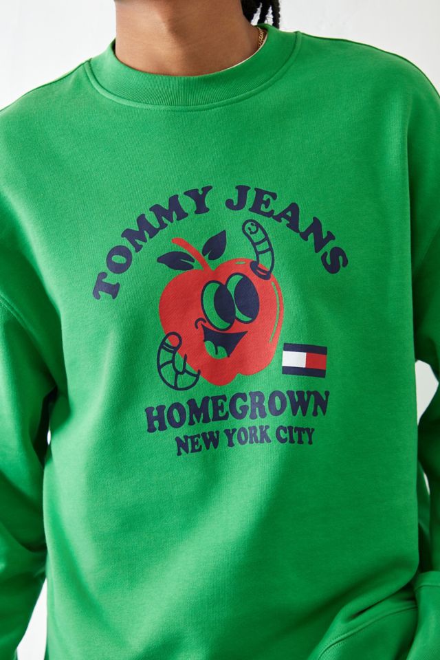 Green tommy store jeans sweatshirt