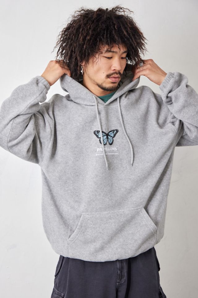 UO Grey Marl Fleece Butterfly Hoodie