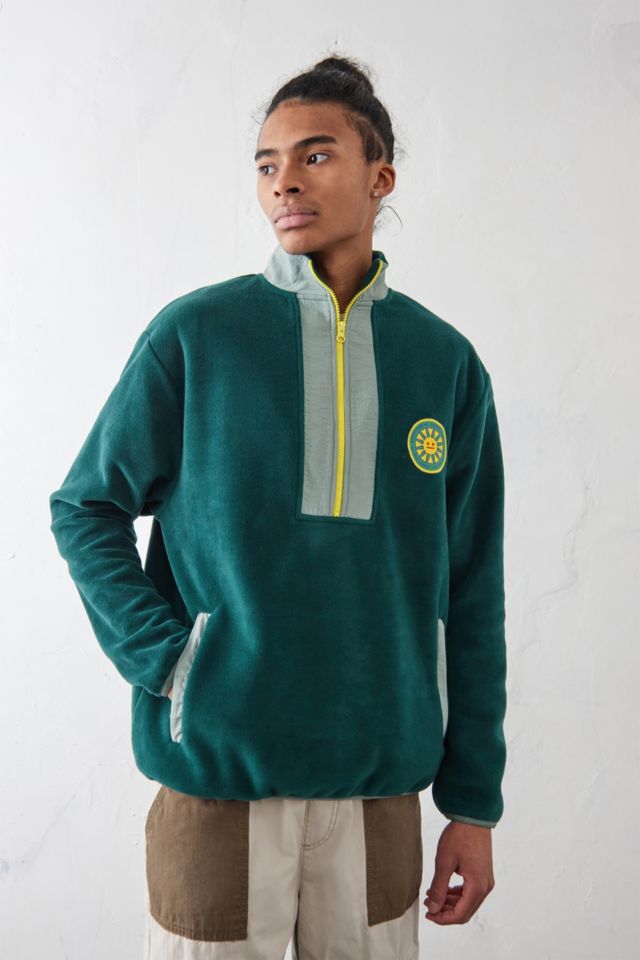 Tethera Teal Panelled Fleece | Urban Outfitters UK