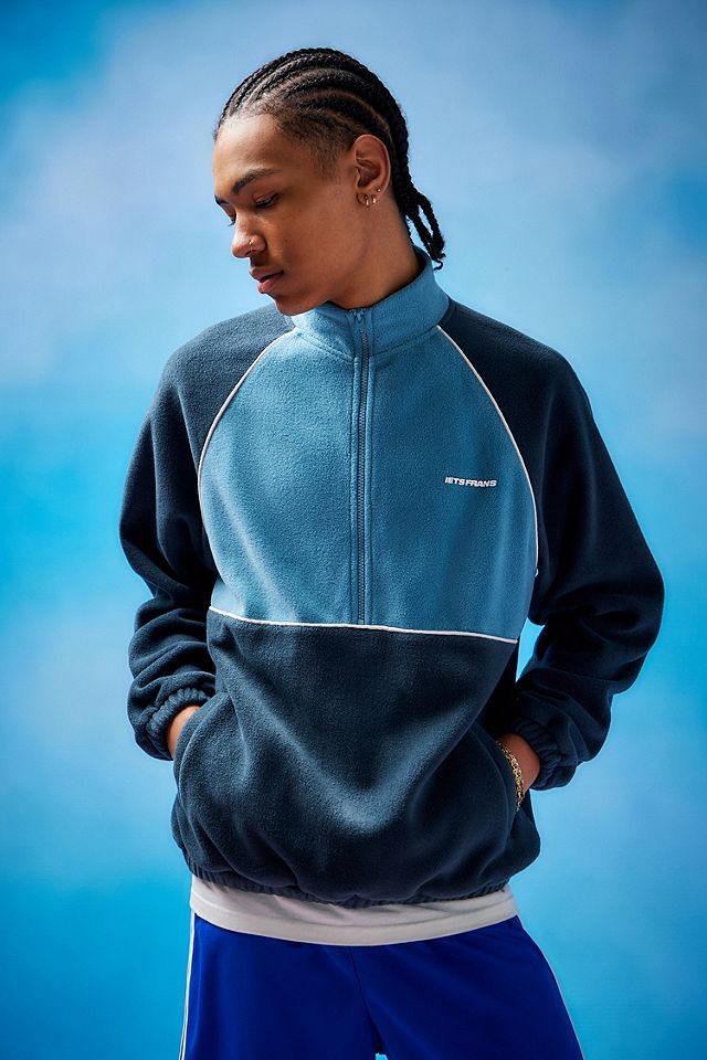 iets frans... Blue Panelled Fleece | Urban Outfitters UK