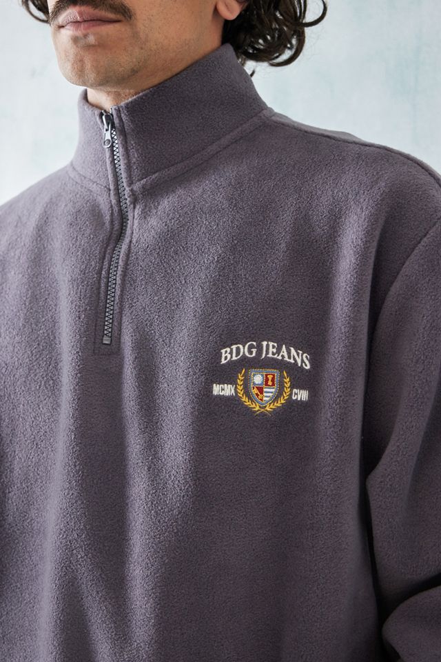 BDG - Sweatshirt en polaire à col montant avec écusson violet #1